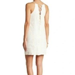 Lush Cream Boho Mini Dress w/Cross-Back Detail